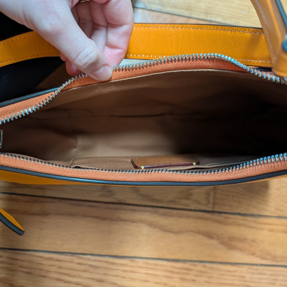 Coach Orange Leather Crescent Crossbody Bag - Picture 5 of 6